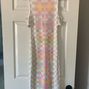 Mara Hoffman Pastel Checkered MIDI Dress